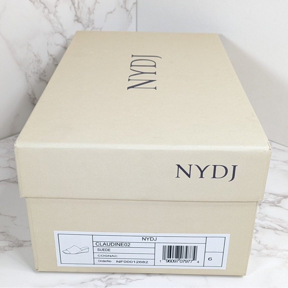 NYDJ Claudine Wedge Heel Mule in Cognac Size 6 NEW IN BOX $99 - Picture 4 of 8